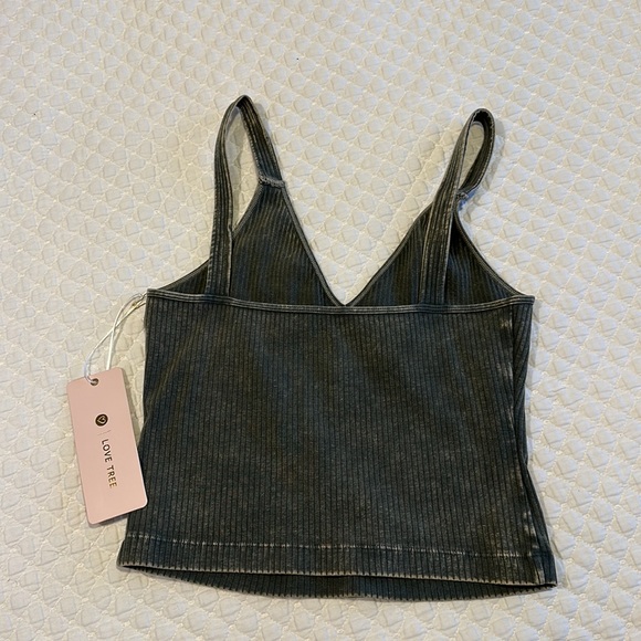 Green Distressed Love Tree Tank Top - Picture 2 of 3